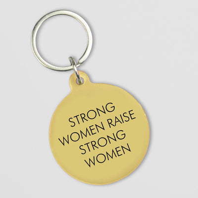 Strong Women Keytag – Gold Acrylic with Bold Message