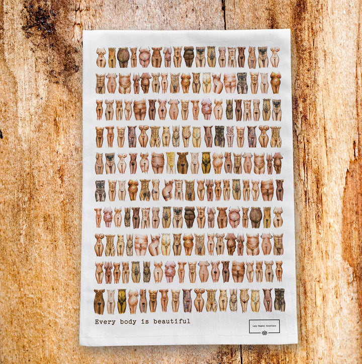 Body Positive Tea Towel - Every Body is Beautiful Design Additional 2