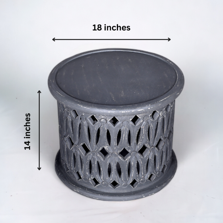 Costner Mango Wood Side Table - Grey Additional 4
