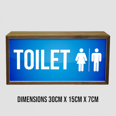 Toilet Sign Light Box - Male and Female Icons with LED Glow