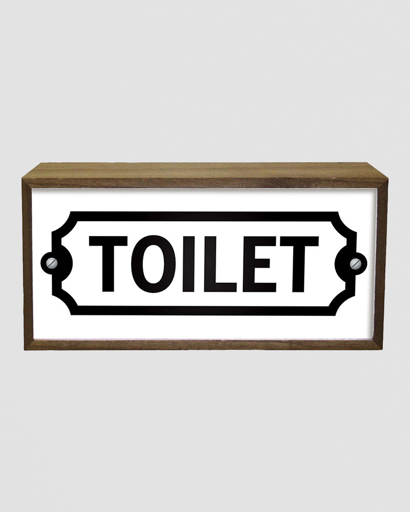 Toileting Lettering Toilet Light Box Sign – LED Restroom Direction – Red Candy