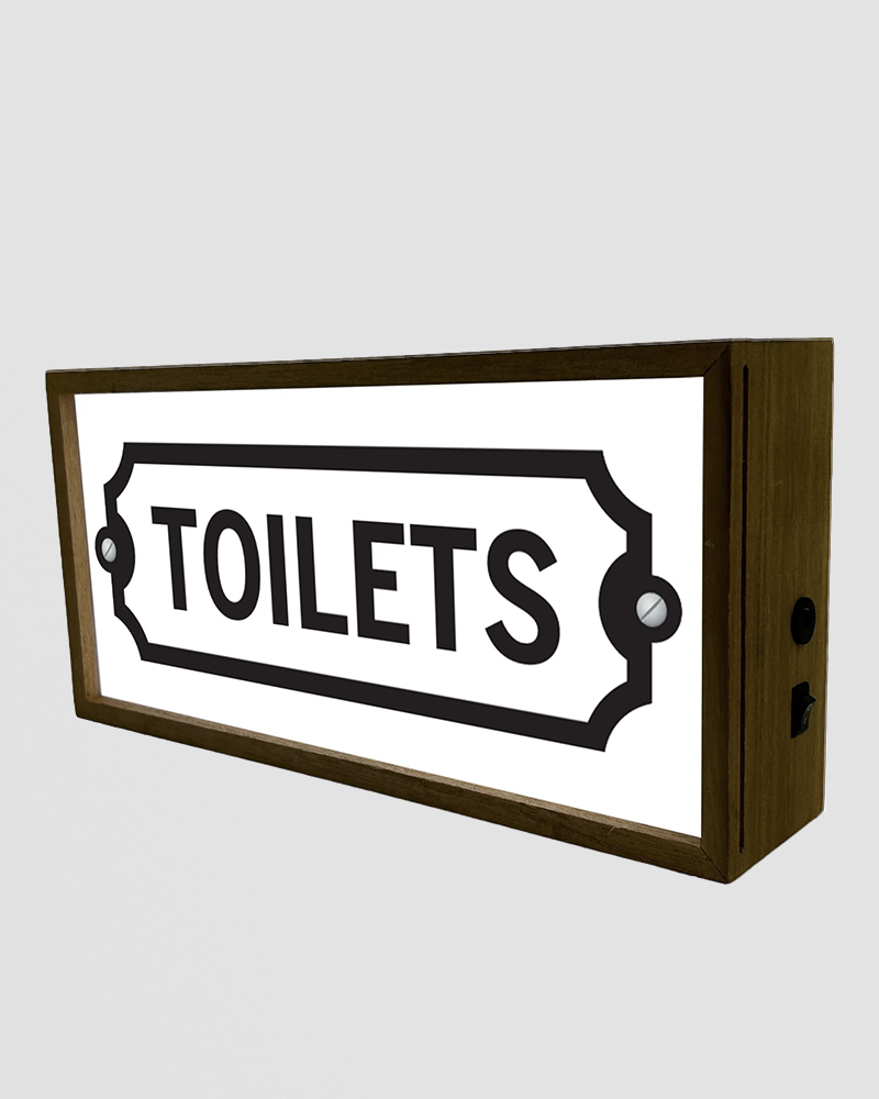 Light Box Toilet Sign – LED Restroom Sign – Red Candy
