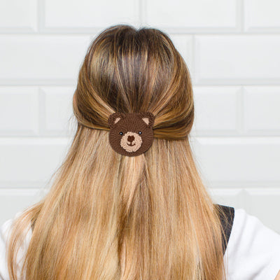 Sweet Bear Punch Needle Hair Clip