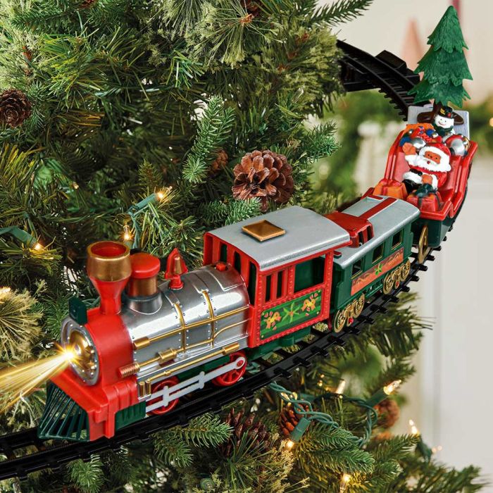 Christmas Tree Train Set with Lights and Sounds, 31-Piece Festive Fun Additional 2