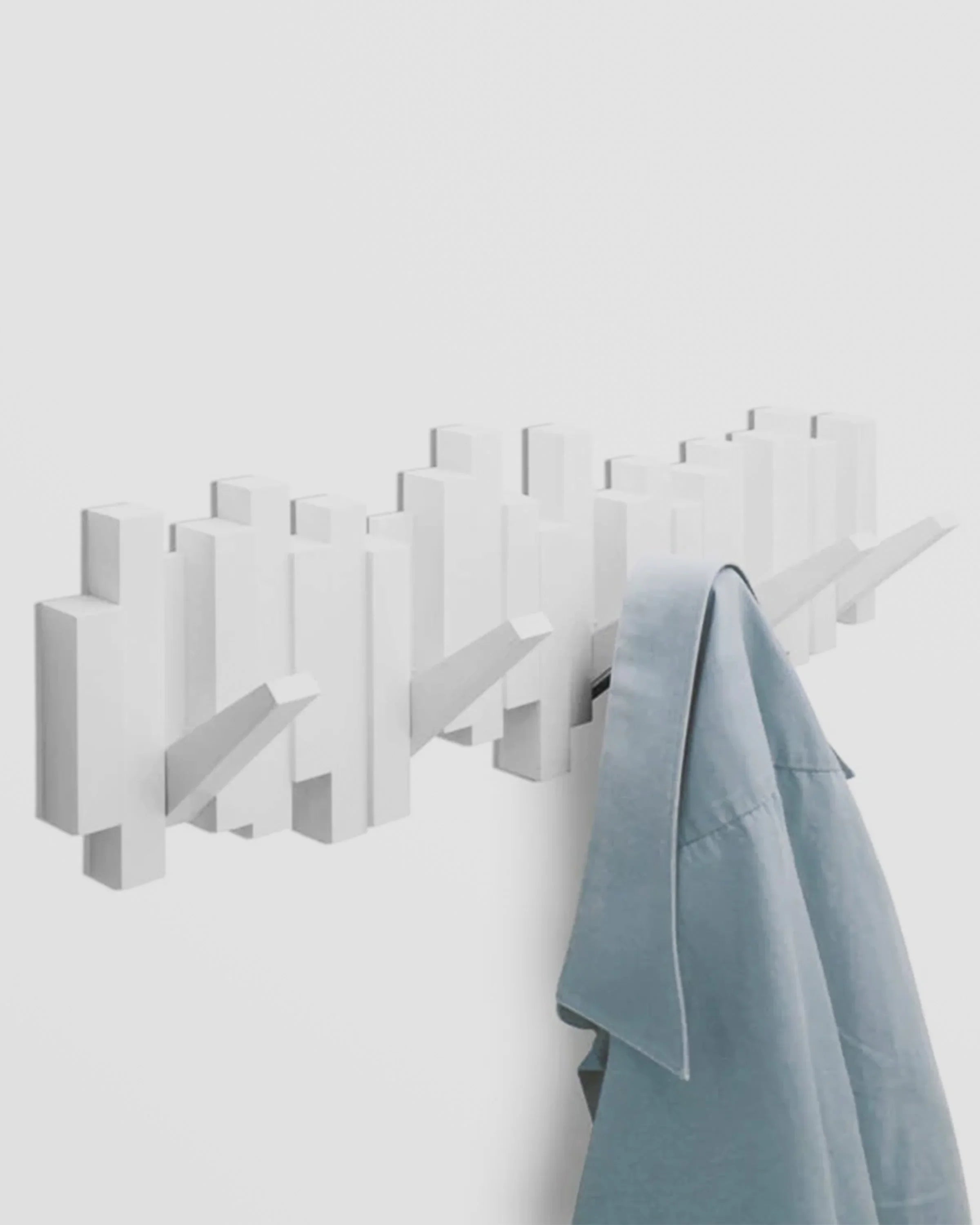 Umbra Sticks Coat Rack | White with 5 Hooks | Red Candy