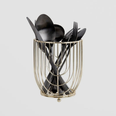Gold Utensil Holder – Wired Metal Kitchen Tidy with Style