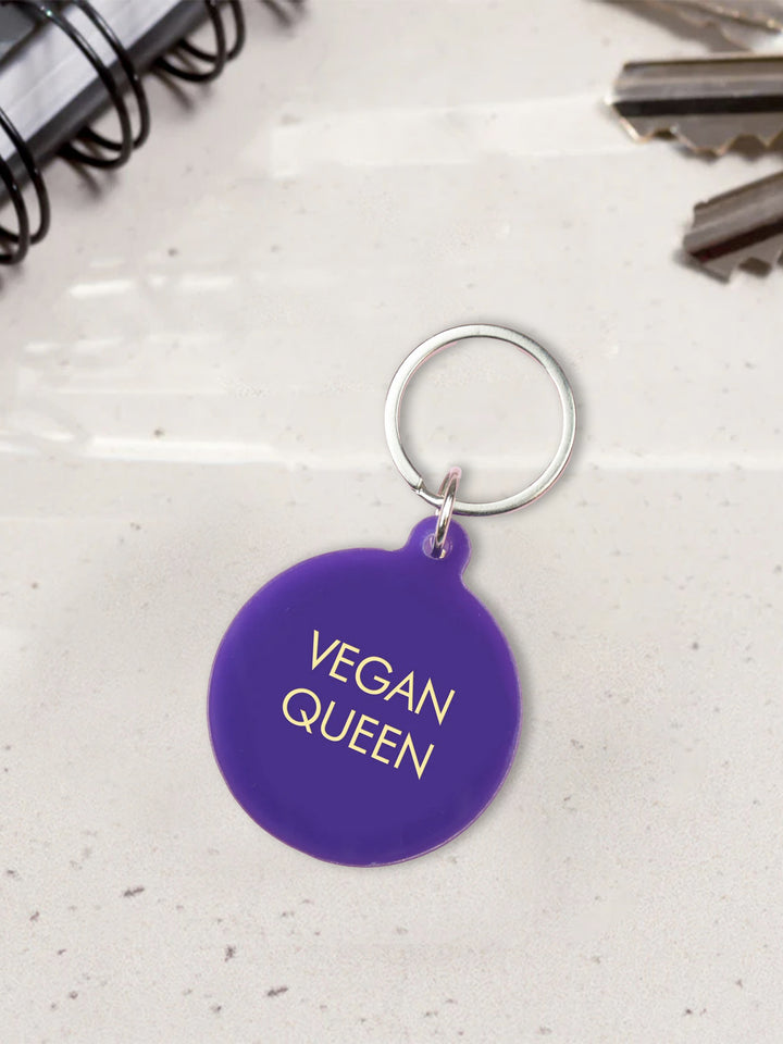 Vegan Queen Keytag, Purple Acrylic with Gold Engraving Additional 2