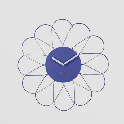 Arkis Wall Clock Bright Purple. Floral Iron Design with Silent Sweep