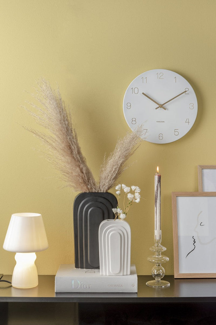 Wall Clock Charm Engraved Numbers Small - White Additional 4