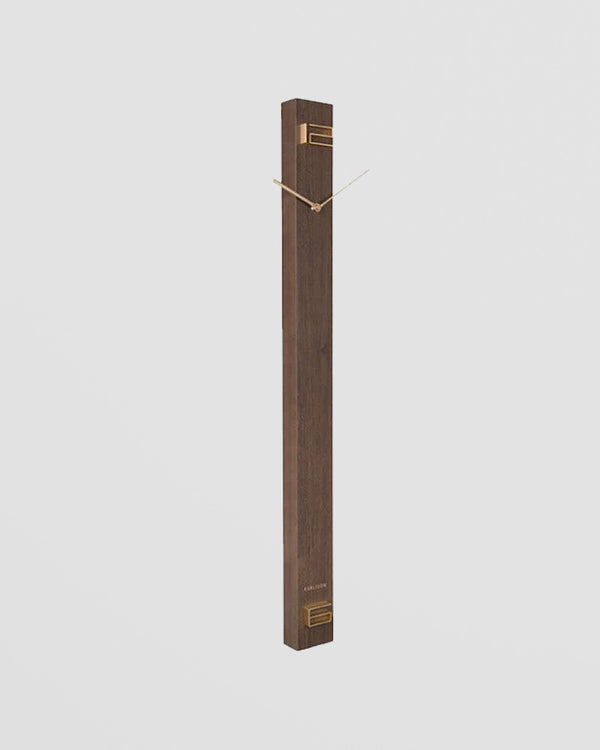 Wall Clock Discreet Long - Dark wood