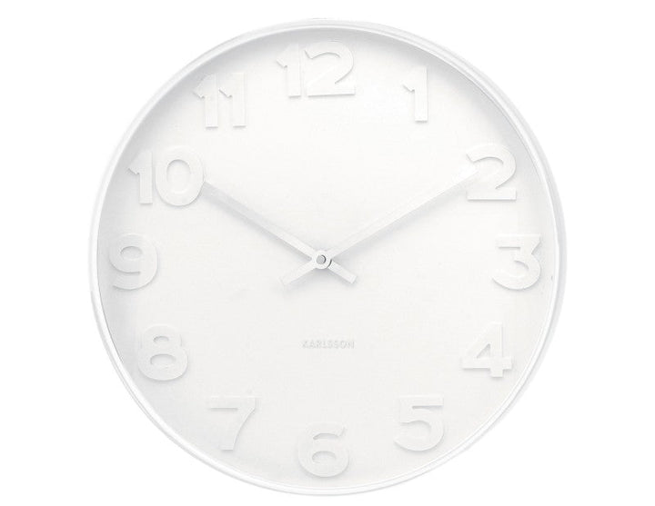 Wall Clock Mr. White Numbers - White Additional 2