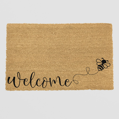 Welcome Bee Doormat. A Buzzing Hello for Muddy Feet