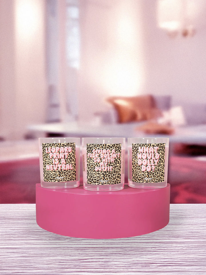 Blackcurrant & Bergamot Candle - What Would Dolly Do? Leopard Print Jar Additional 4