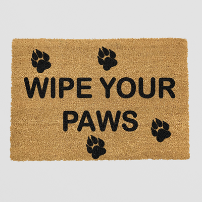 Wipe Your Paws Doormat, Coir Mat for Pet Lovers and Muddy Boots