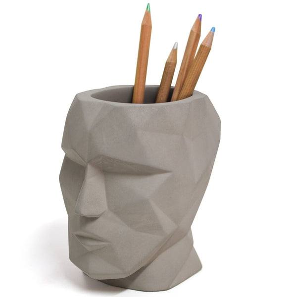 Concrete Head Pen Pot