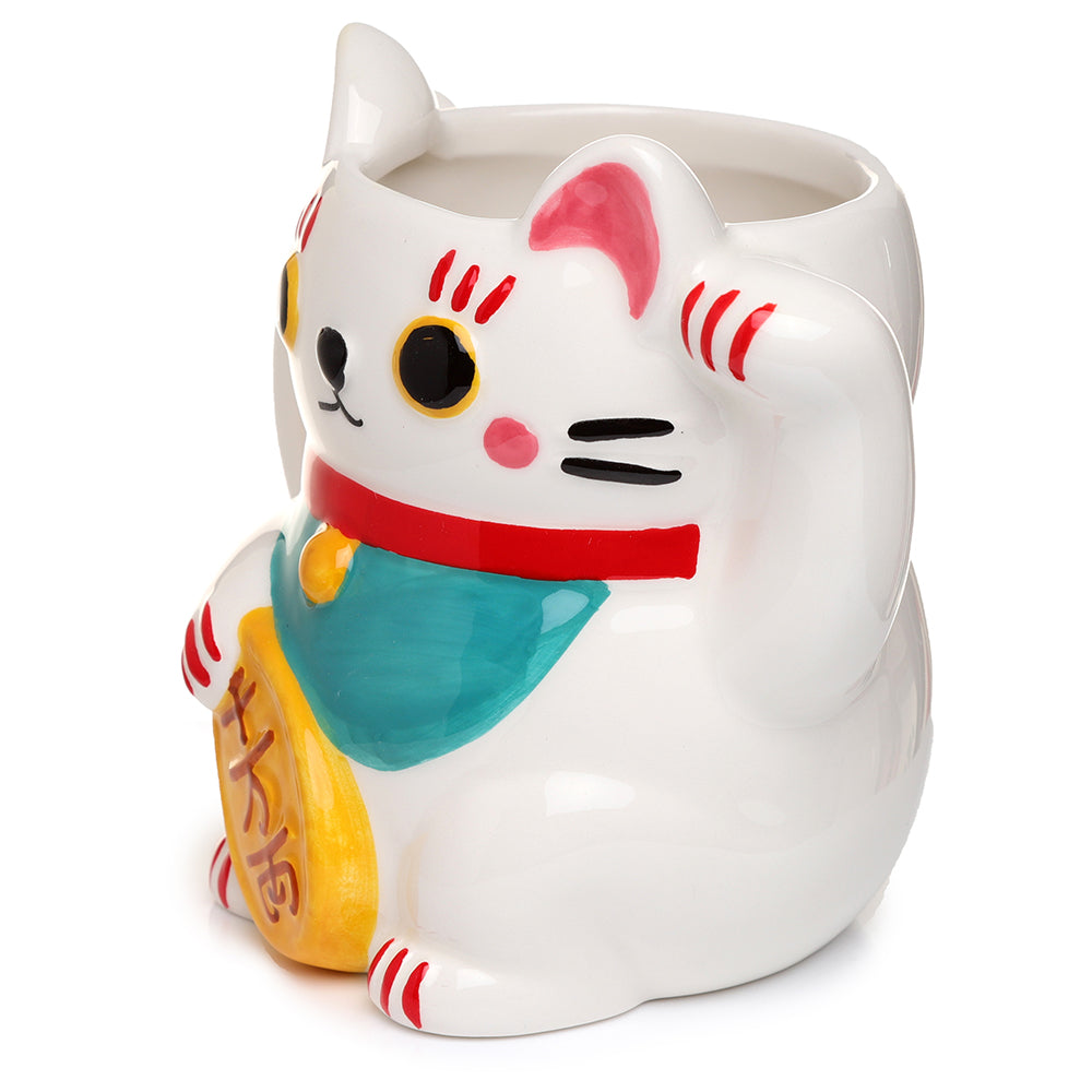 MANEKI NEKO Lucky Mug Turquoise | Mok met hoekkat Lucky Cat gelukskop koffiemok theekop in turquoise MANEKI NEKO Lucky Mug Turquoise | Mok met hoekkat Lucky Cat gelukskop koffiemok theekop in turquoise