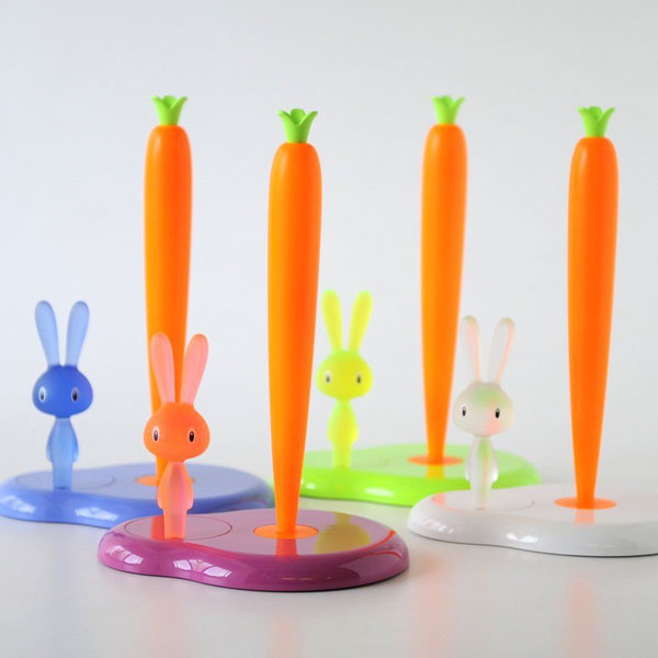 Alessi Bunny and Carrot Kitchen Roll Holder - White Additional 4