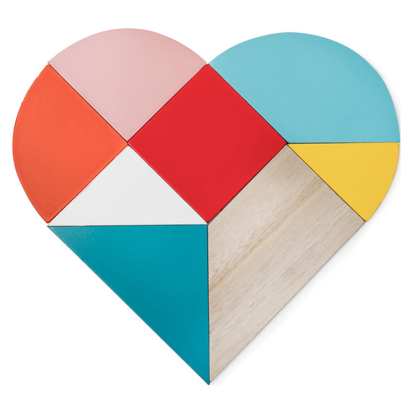 Heart Tangram Trivet and Coasters - Multi-coloured