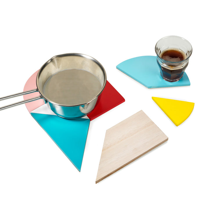 Heart Tangram Trivet & Coasters - Multi-coloured [D] Additional 3
