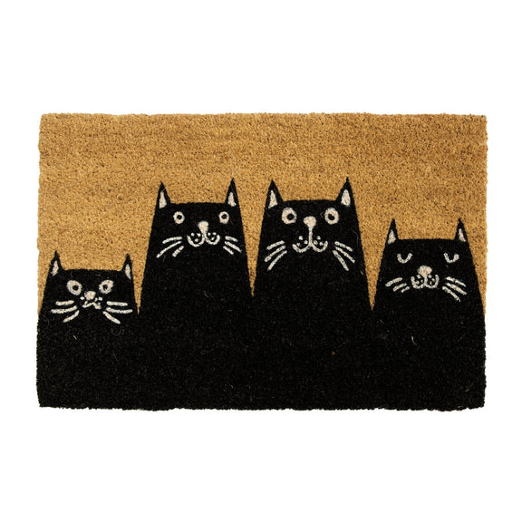 Black Cats Doormat Red Candy