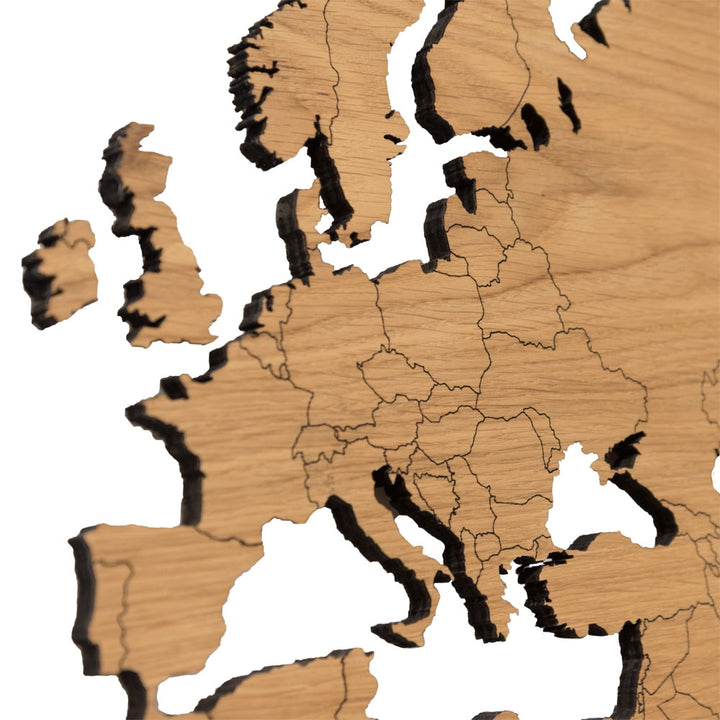 Wooden World Map Wall Art - Oak Additional 3