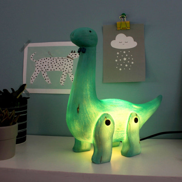 Diplodocus Wood Effect Dino Lamp