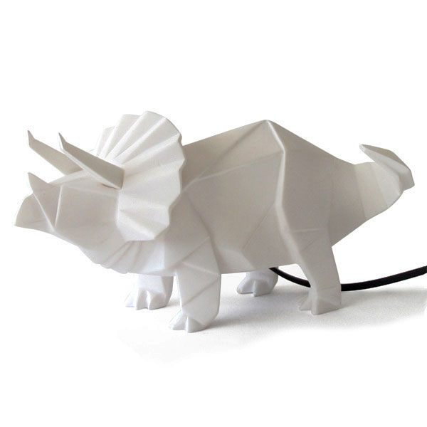 Triceratops White Dino Lamp