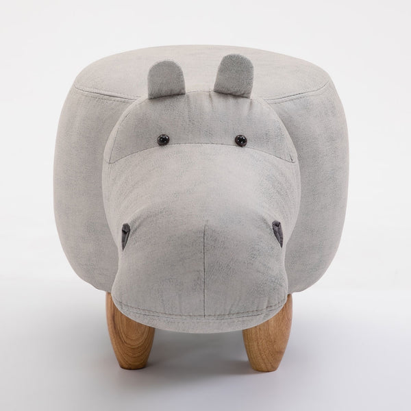 Heidi the Hippo Footstool. Quirky Grey Animal Ottoman for Lazy Toes