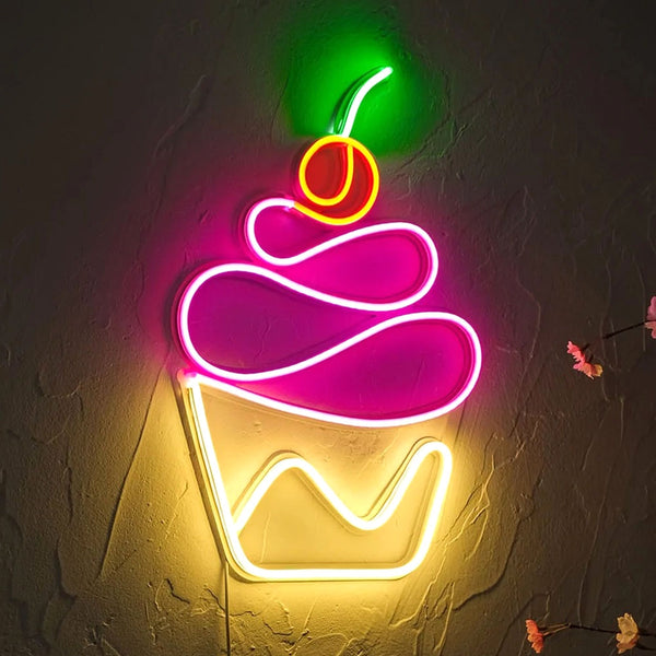 Cupcake Neon Wall Art