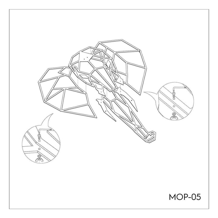 Elephant Head Metal Wall Art - 3 Sizes Additional 5