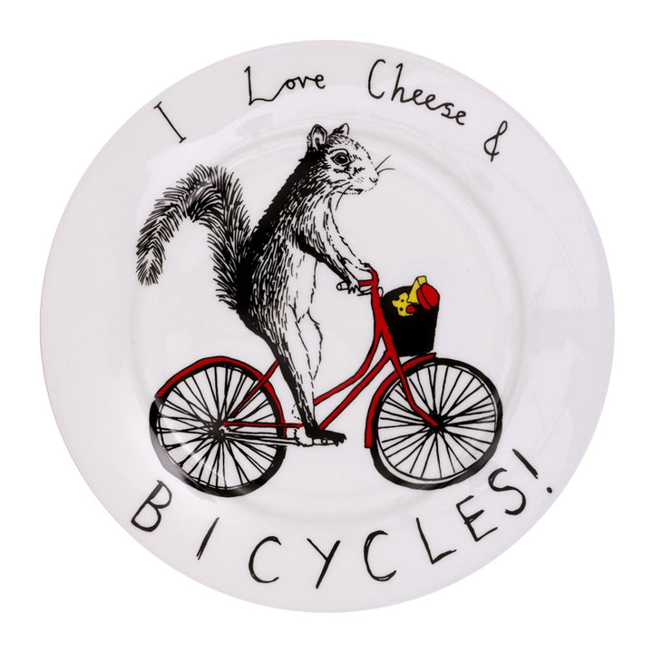 I Love Cheese & Bicycles Side Plate