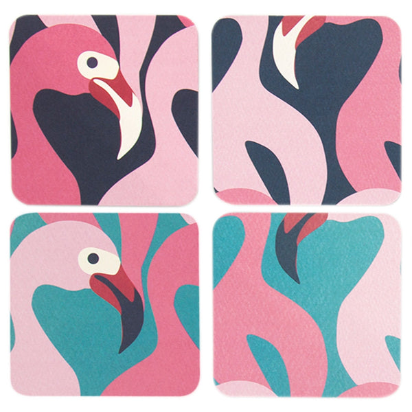 Flamingo Drinks Coasters - Set of 8 [D]