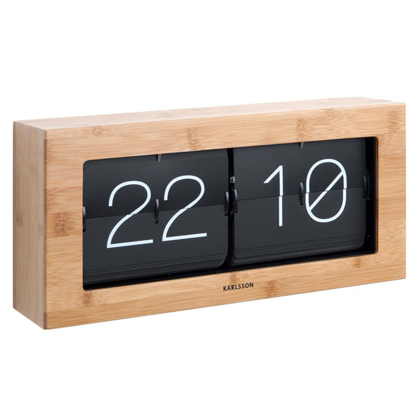 Karlsson Boxed Flip Clock Large - Bamboo