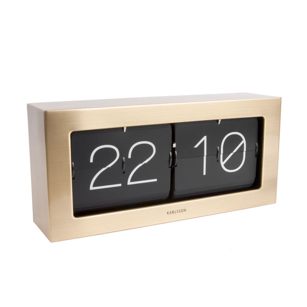 Karlsson Boxed Flip Clock Large - Gold