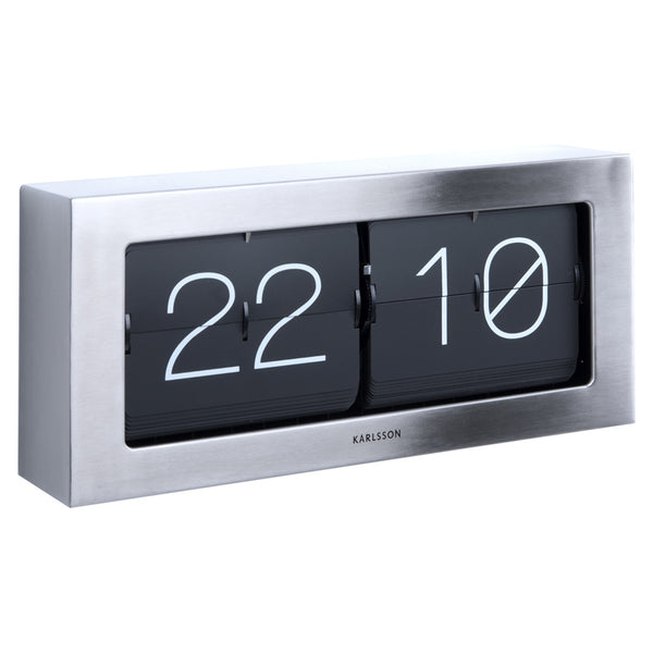 Karlsson Boxed Flip Clock Large - Steel