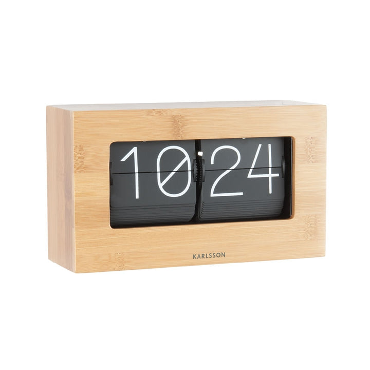 Karlsson Boxed Flip Clock Small - Bamboo