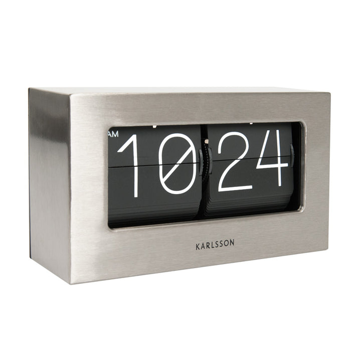 Karlsson Boxed Flip Clock Small - Steel