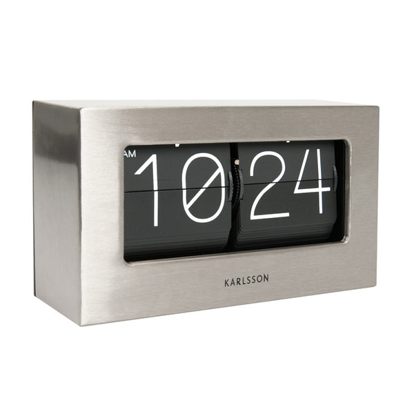 Karlsson Boxed Flip Clock Small - Steel