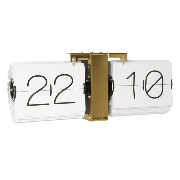 Karlsson Flip Clock Minimal (Brass) Red Candy