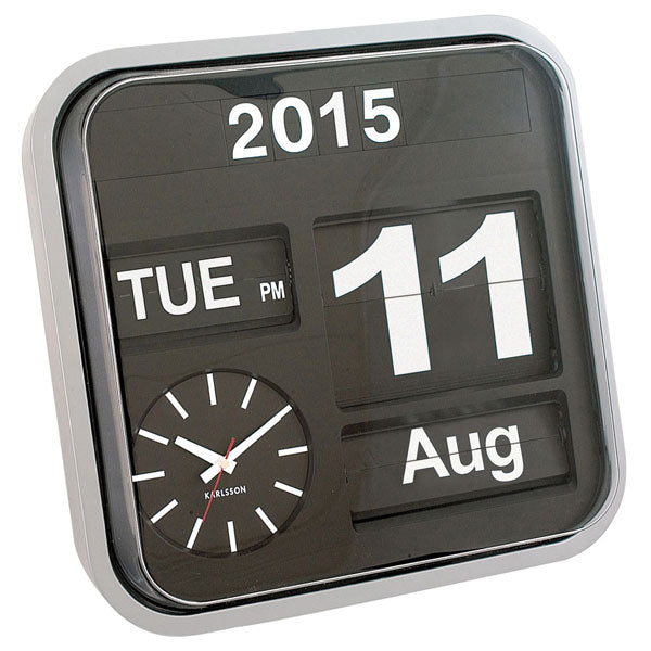 Karlsson Big Flip Clock - Silver Additional 2