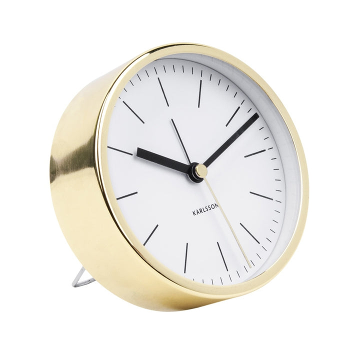 Karlsson Gold Alarm Clock Minimal - White
