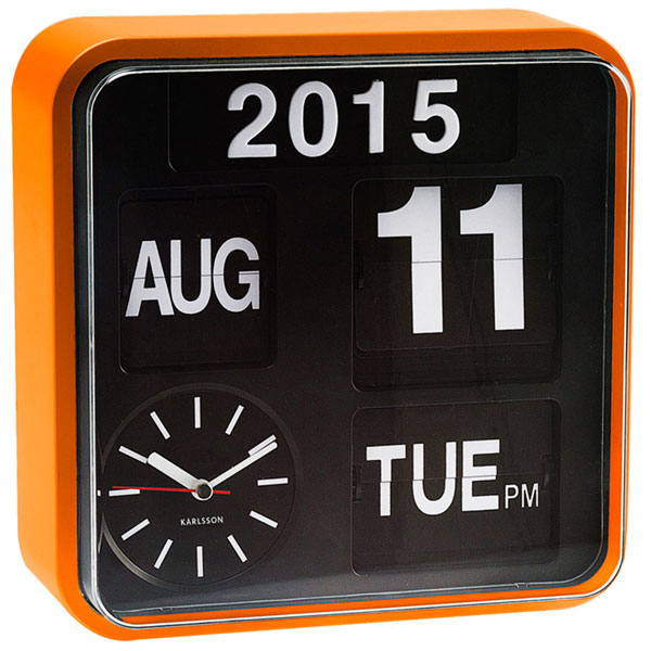 Karlsson Mini Flip Wall Clock - Orange