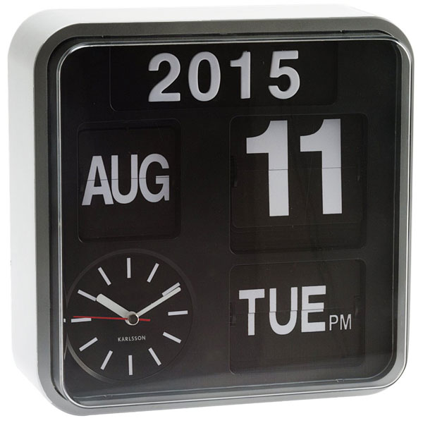 Karlsson Mini Flip Wall Clock - White [D]