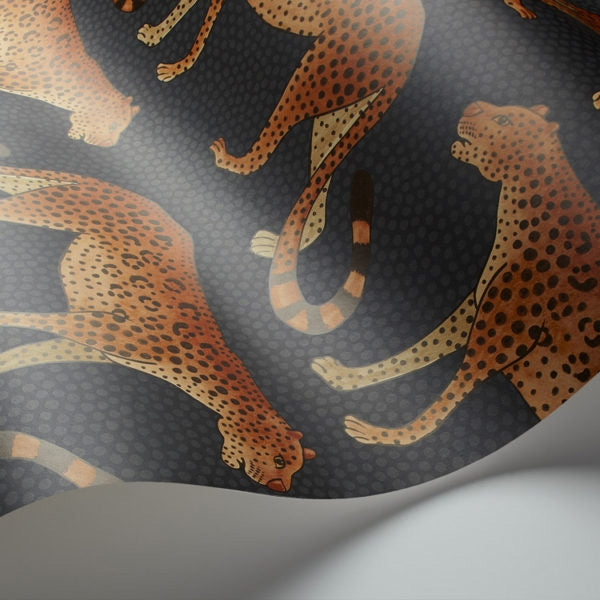 Silhouette Cotton Lampshade - Leopard in Jet Black Additional 3