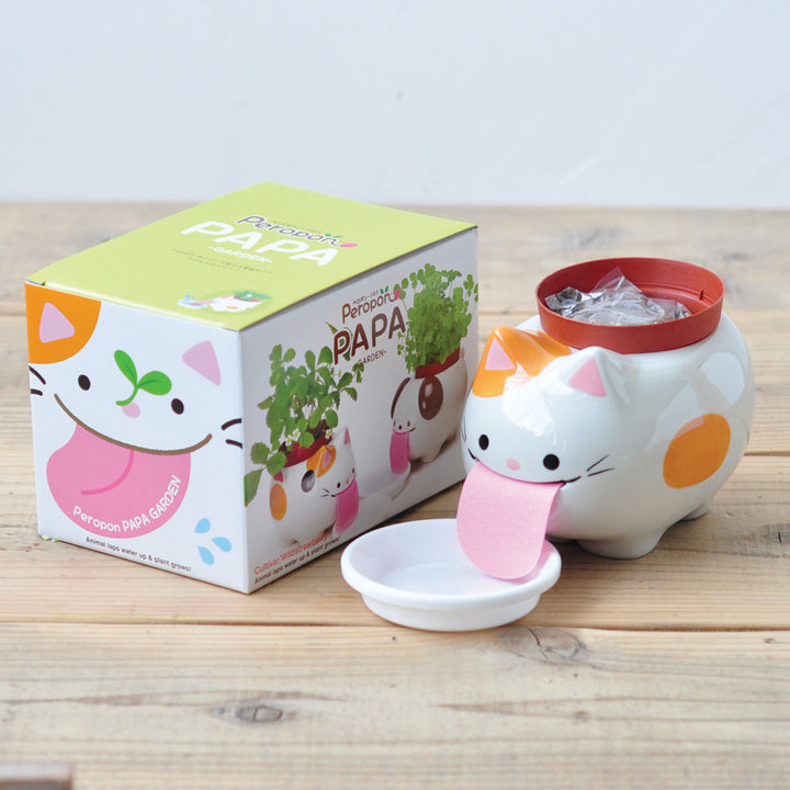 Papa Peropon Drinking Animal Planter - Cat Additional 3