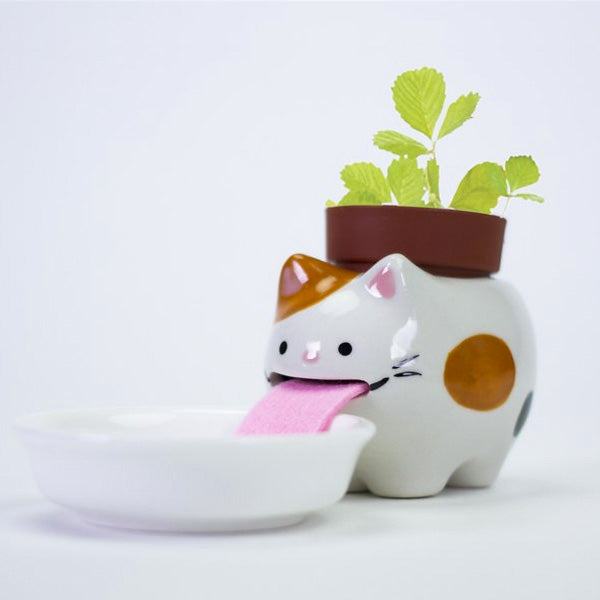 Peropon Drinking Animal Planter - Cat