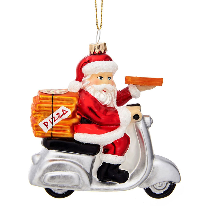 Pizza Delivery Santa Shaped Bauble