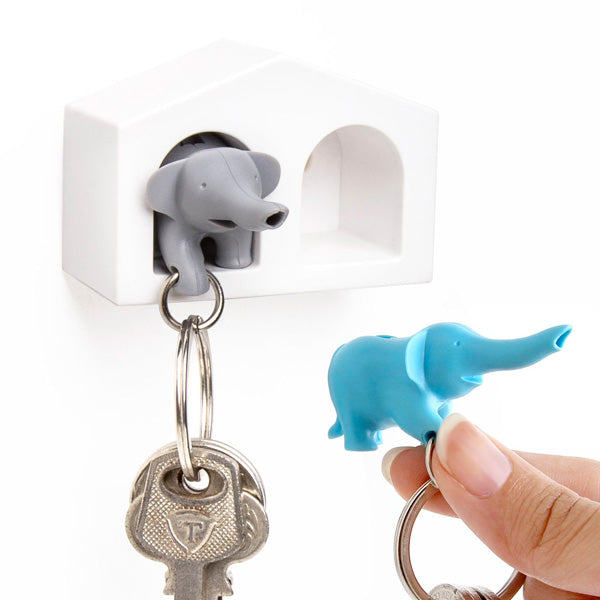 Elephant Key Ring Duo - Blue & Grey [D] Additional 3