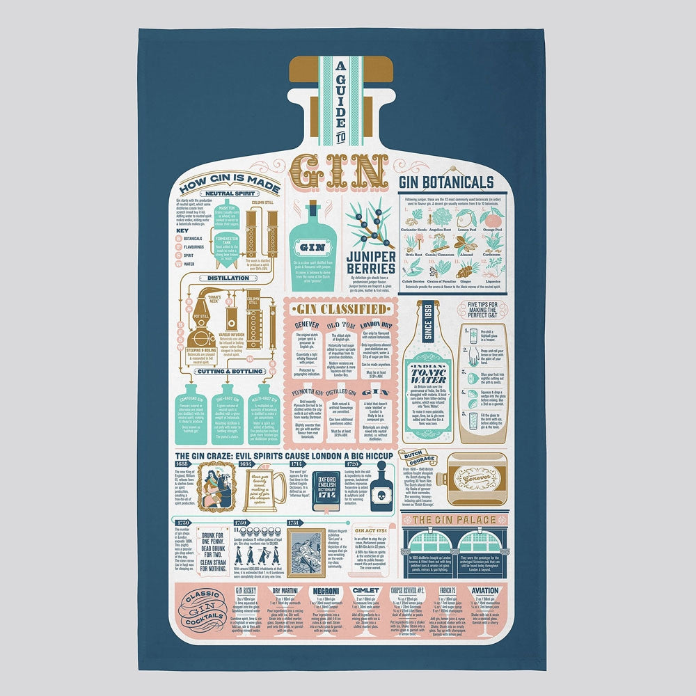 A Guide to Gin Tea Towel