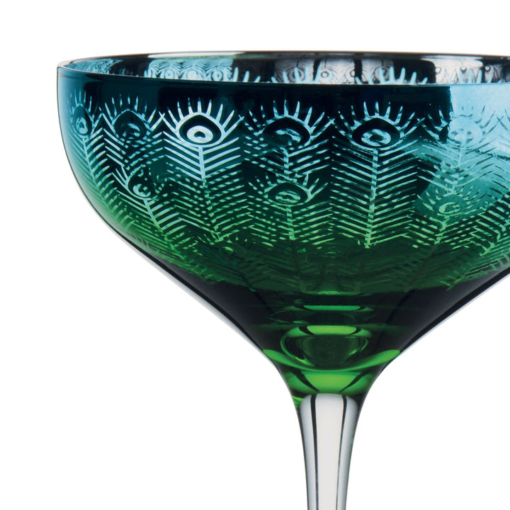 Peacock Champagne Saucer - Set of 2 [D] Additional 3